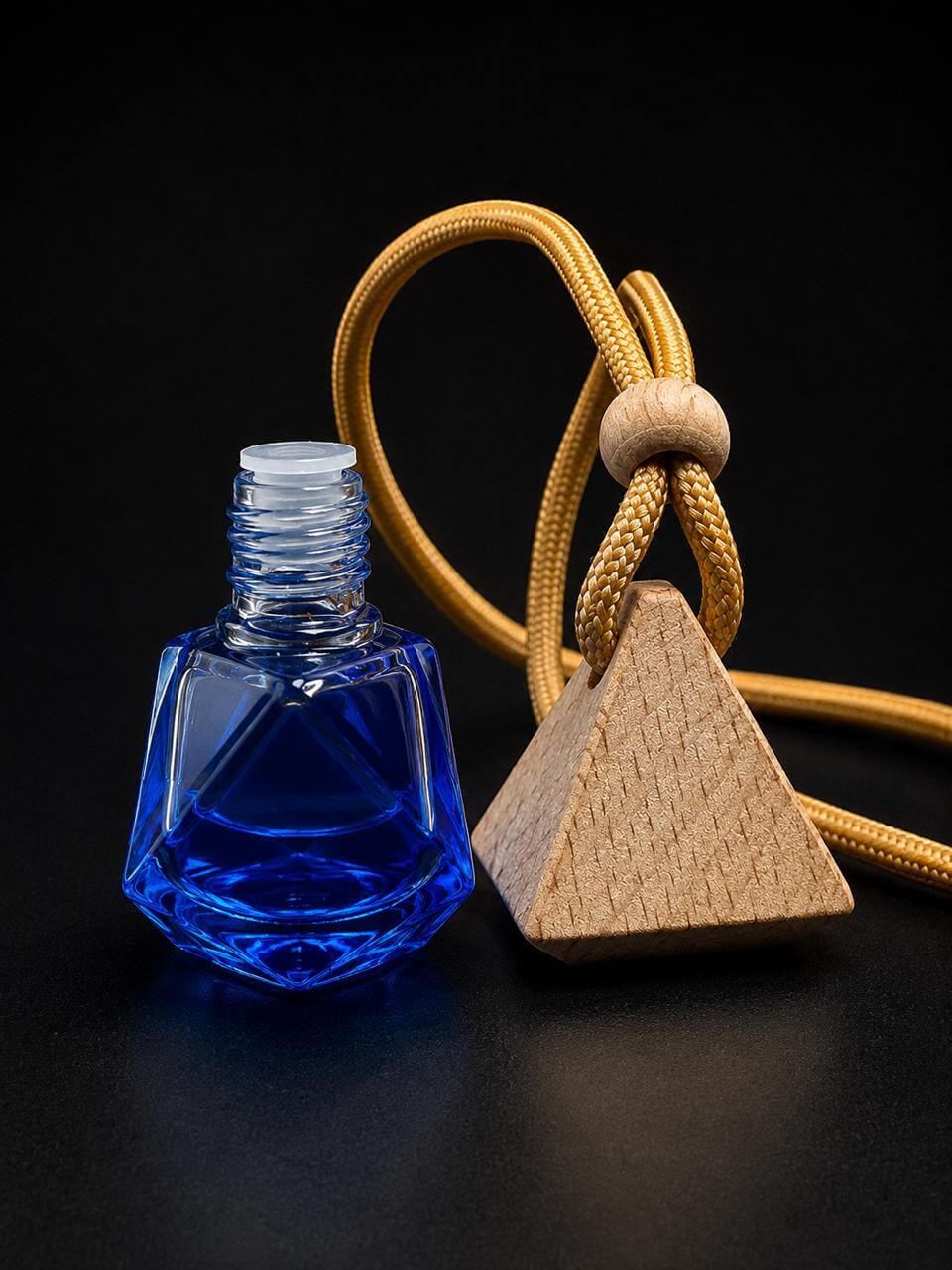 Premium Venture Car Perfume Oil bottle with wooden hanging cap and fresh aromatic car fragrance