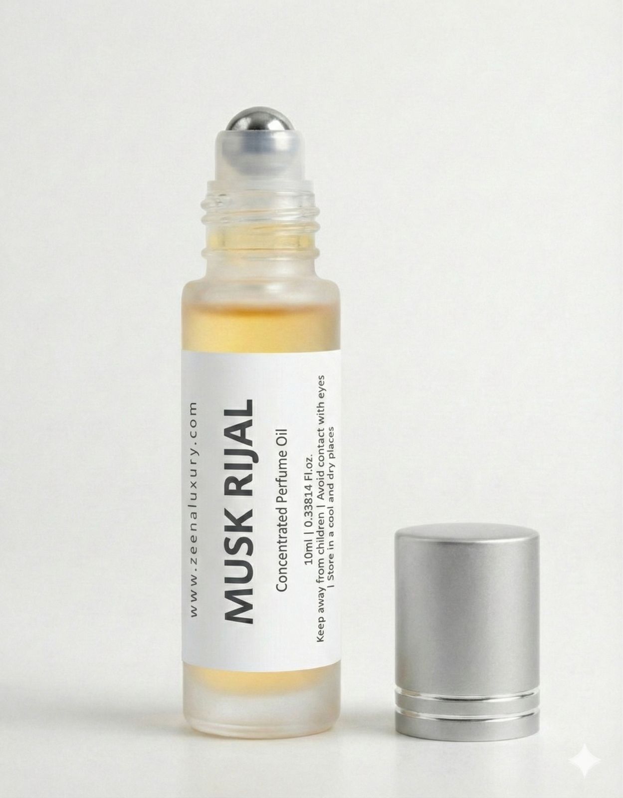 Zeena Luxury Musk Rijali Perfume Oil 10ml bottle on velvet opened bottle