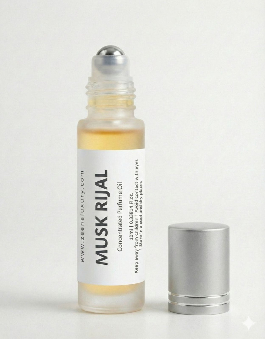 Zeena Luxury Musk Rijali Perfume Oil 10ml bottle on velvet opened bottle