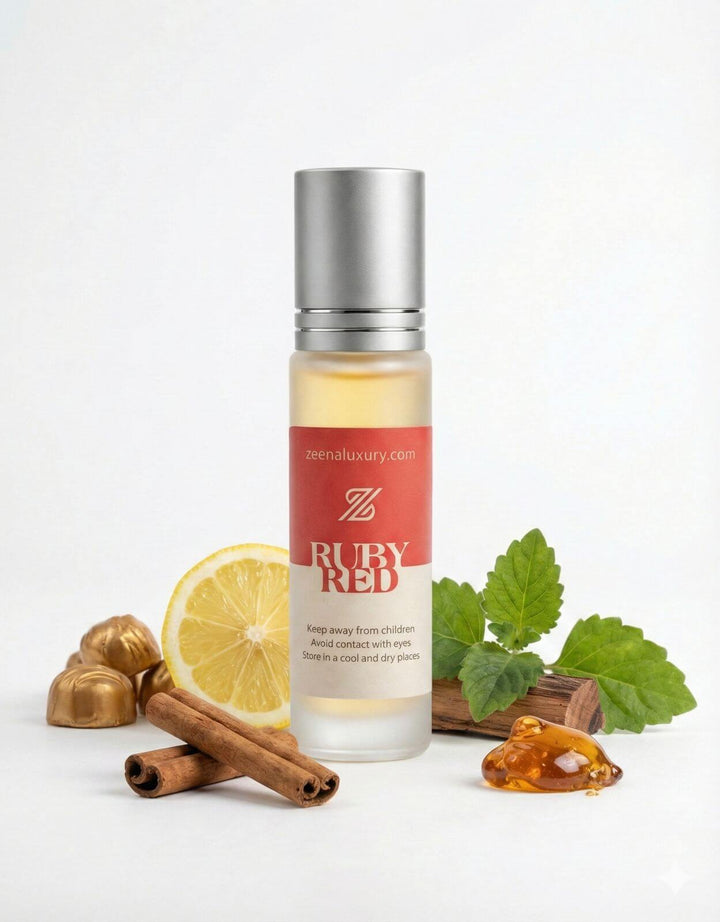 Ruby Red perfume oil bottle by Zeena Luxury, inspired by Black XS for women.